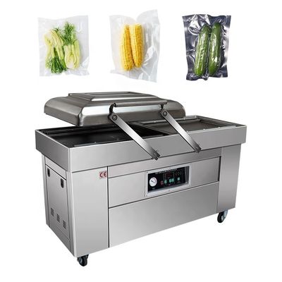 Máquina de embalaje a vacío de doble cámara eléctrica para la conservación de carnes y frutos secos