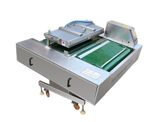 Máquina de embalaje a vacío de tipo de cinta continua para camarones secos y salmón ahumado
