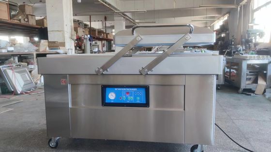 Semi-automático comercial de doble cámara sellador al vacío para material de embalaje de plástico