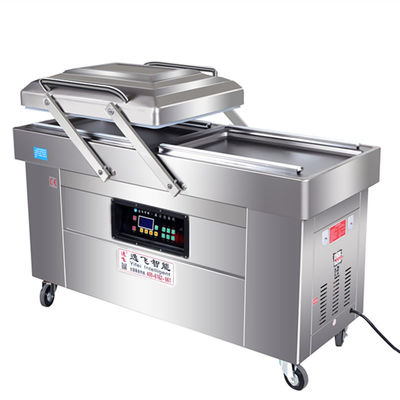 Máquina de embalaje automática de doble cámara a vacío para el sellado de alimentos