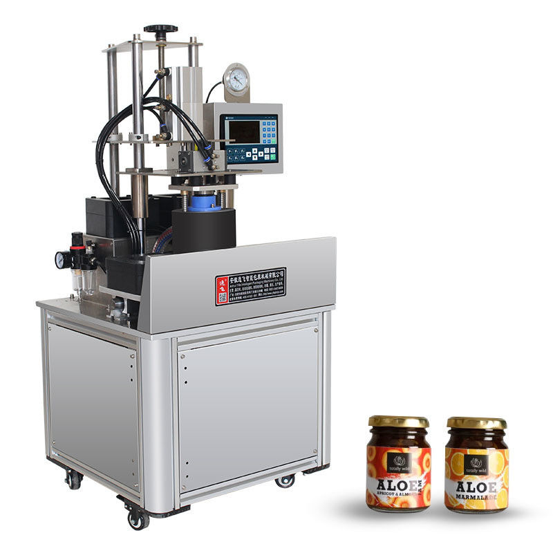 Máquina automática de tapón de vacío de 220V/50/60HZ para frascos de salsa de alimentos envases de vidrio botellas