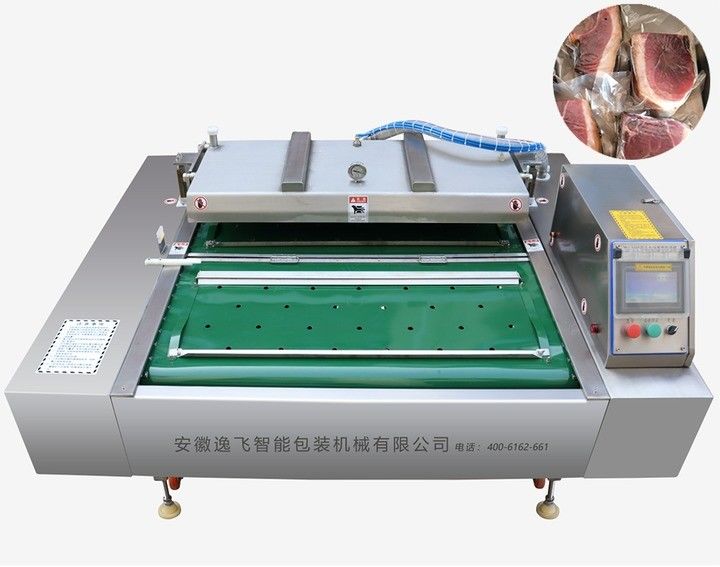 Máquina de sellado a vacío de tipo cinturón continuo para carne de aves de corral en talleres de reparación de maquinaria