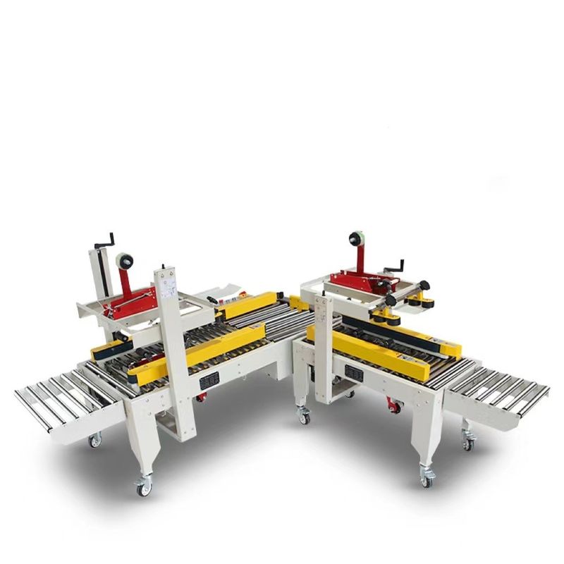Alta eficiencia de sellado YF Máquina de embalaje de sellado de tipo cruzado de caja de cartón con cinta adhesiva semiautomática