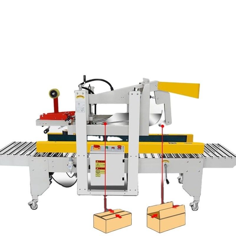Máquina de sellado de cartón de cinta adhesiva de sellado plegable de tapas automáticas completas para envases de papel