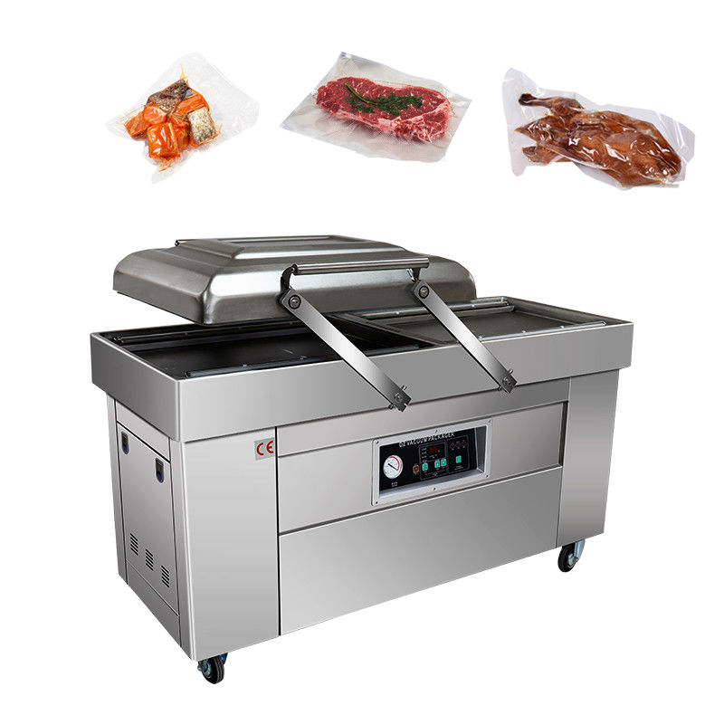 Envasador de vacío de doble cámara de acero inoxidable 304 para envasadoras de vacío de carne de pescado