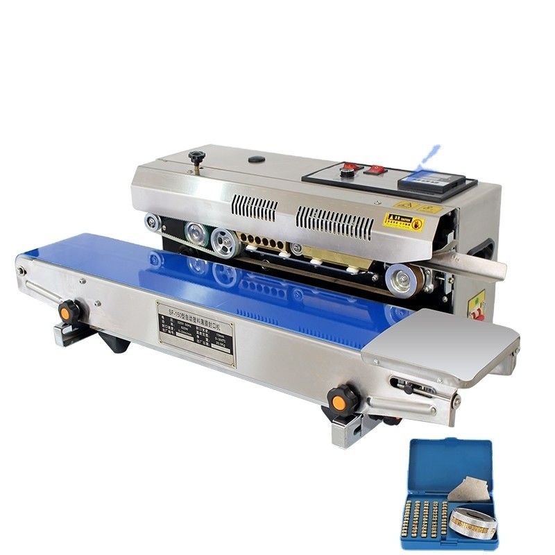 Sellador de cinta térmica de bolsas de alimentos con impresión horizontal continua y peso de la máquina de 21 kg