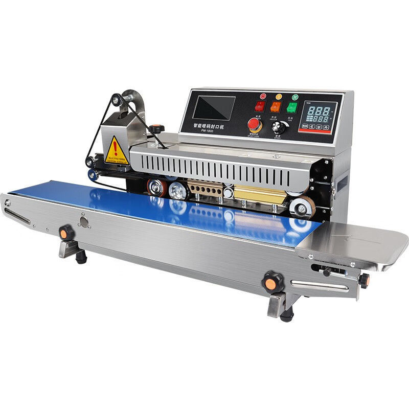 Químico PM-1800 Máquina automática de sellado de cinta continua de bolsas de plástico con tinta de codificación con impresora de fecha de caducidad
