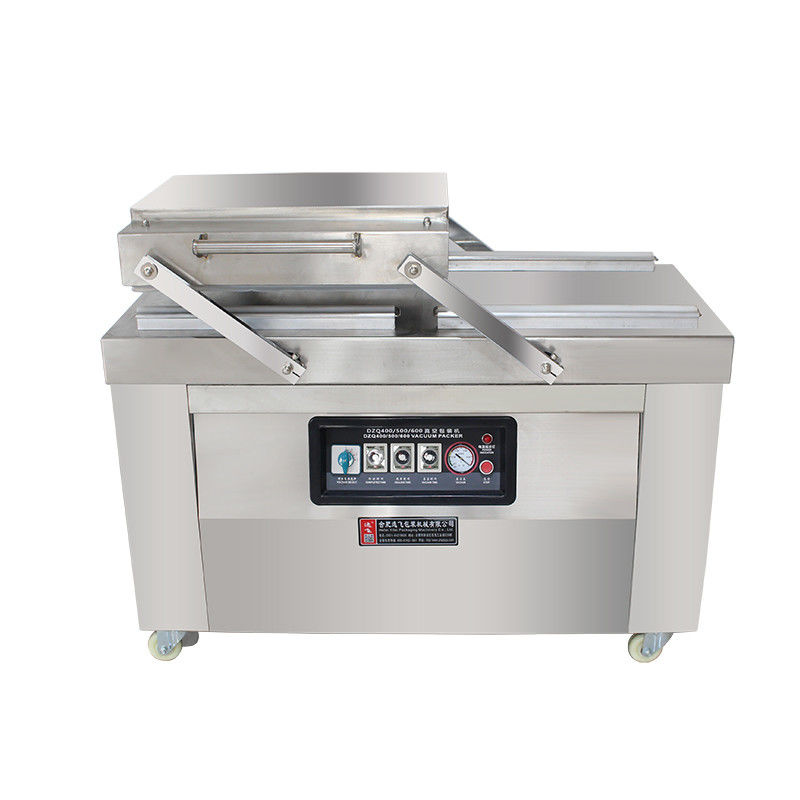 Semi-automático comercial DZ 400 doble cámara sellador de vacío para 4pcs bandas de sellado