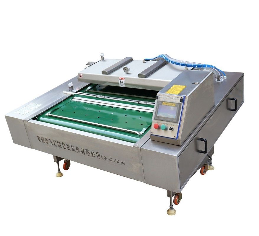 Máquina de embalaje en vacío continuo de rodadura de tipo correa para el sellado industrial de frutas y carnes