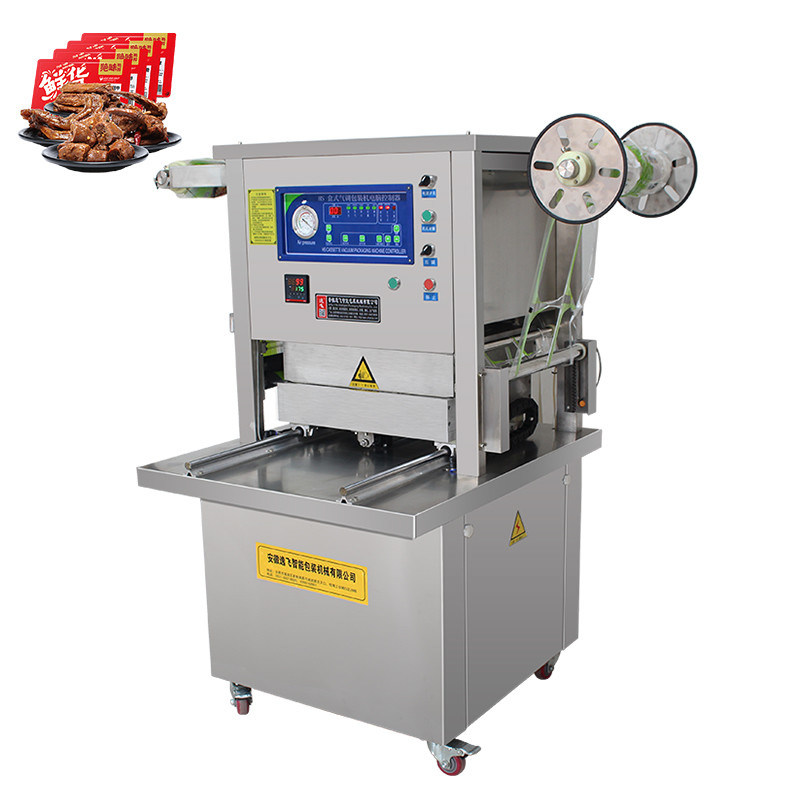 Sellador de bandejas de alimentos con vacío calificado CE con accionamiento eléctrico para la conservación de alimentos y bebidas