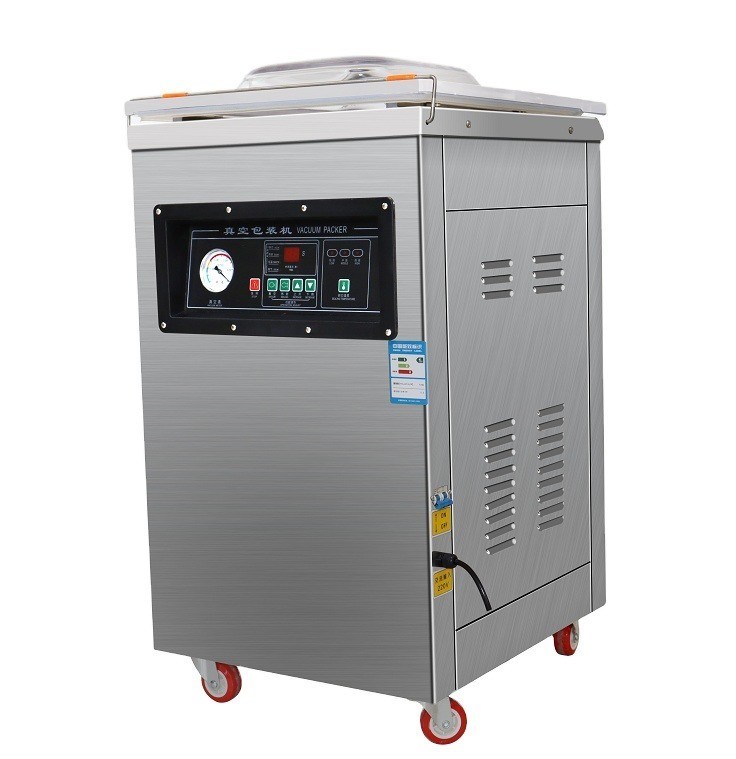 Máquina de embalaje de alimentos con vacío de cámara única vertical para carne congelada 60*52*15cm Tamaño de la cámara