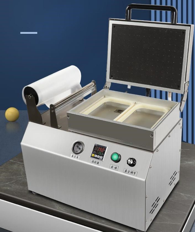 Máquina de termoformado al vacío de mariscos con accionamiento eléctrico con material de embalaje de plástico