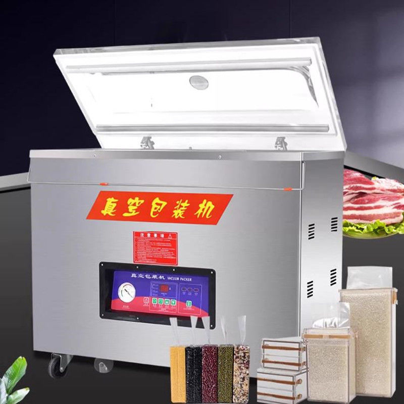 Máquina de embalaje de bolsas de vacío de ladrillo de arroz de plástico para envasar granos y granos de café
