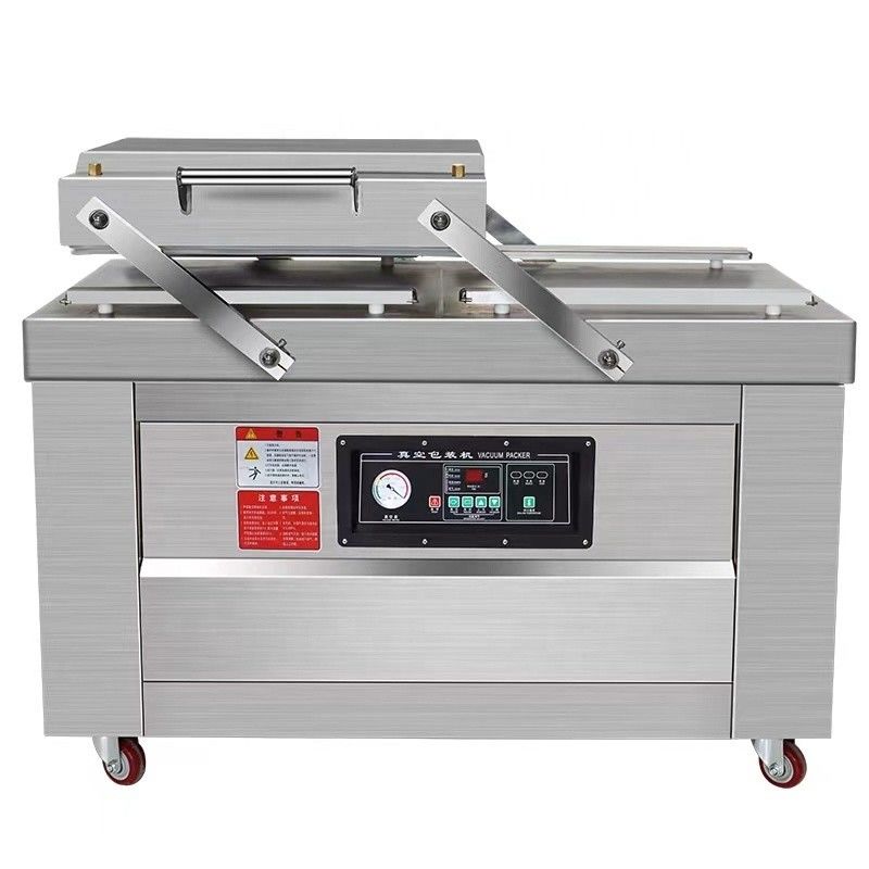 Máquina de embalaje a vacío de doble cámara para aceitunas y mandioca DZ-400/2S de 150 kg de capacidad