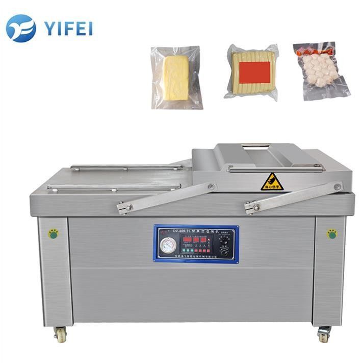 Máquina automática de embalaje a vacío de doble cámara para carne salada, pescado seco, carne de cerdo, carne de res y arroz