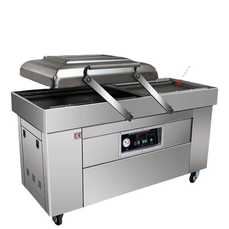 Máquina de embalaje a vacío de doble cámara para carne de chucrut, carne de pescado fechas 1070*540*970mm tamaño
